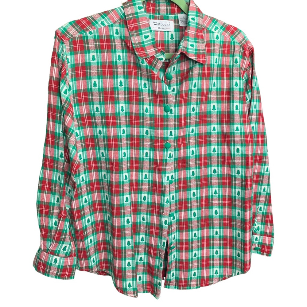 #2 SMALL PETITE Westbound Christmas tree long sleeve shirt